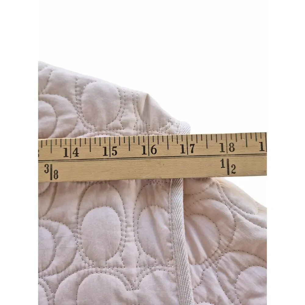 Coach Quilted Jacket Womens Sz Med Pale Pink Logo Cotton NWT Luxury Feminine